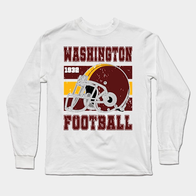 Washington Retro Football Long Sleeve T-Shirt by Arestration